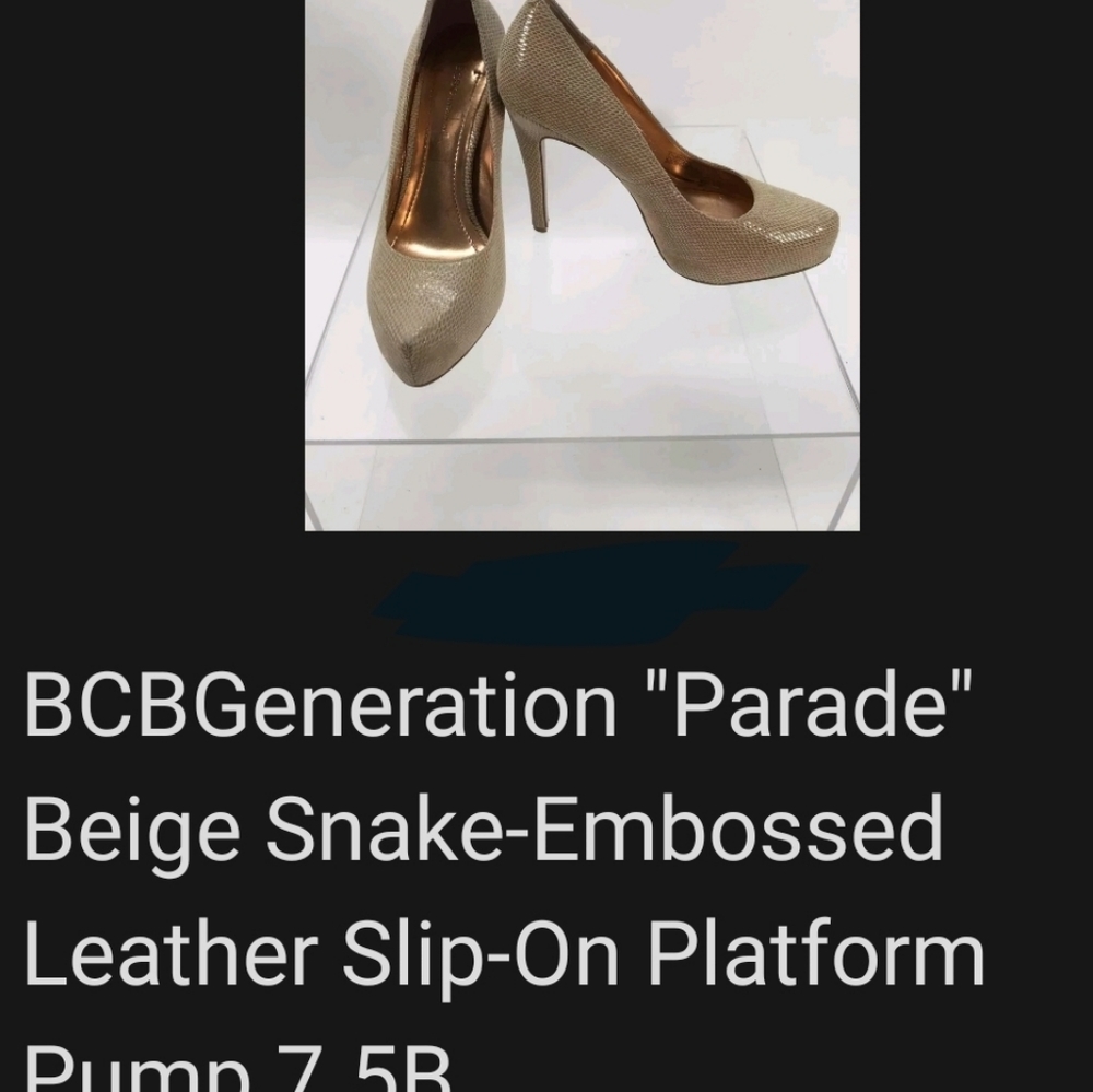 Bcbgeneration Snake Embossed Beige Platform Pumps - image 3